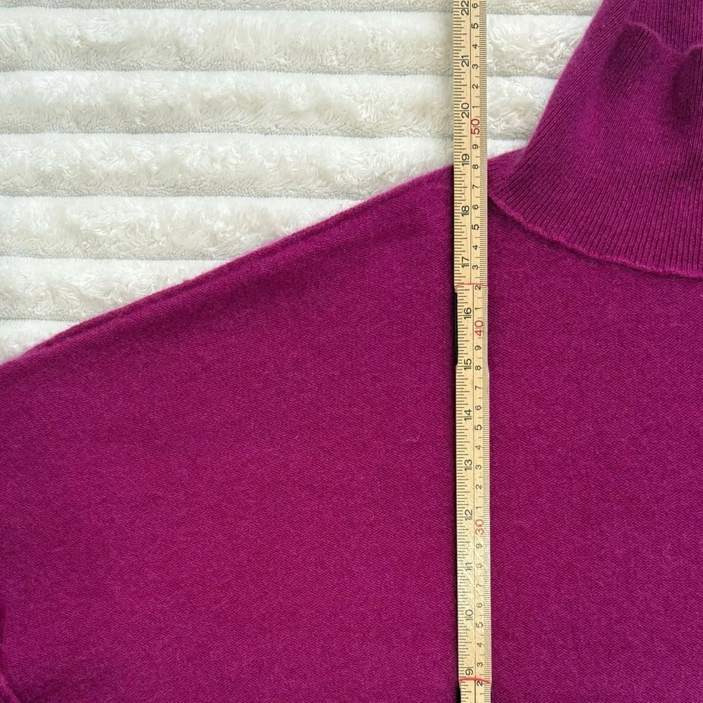 FREE PEOPLE 100% Cashmere So High So Low Turtleneck Sweater Fuchsia Medium - Picture 8 of 9